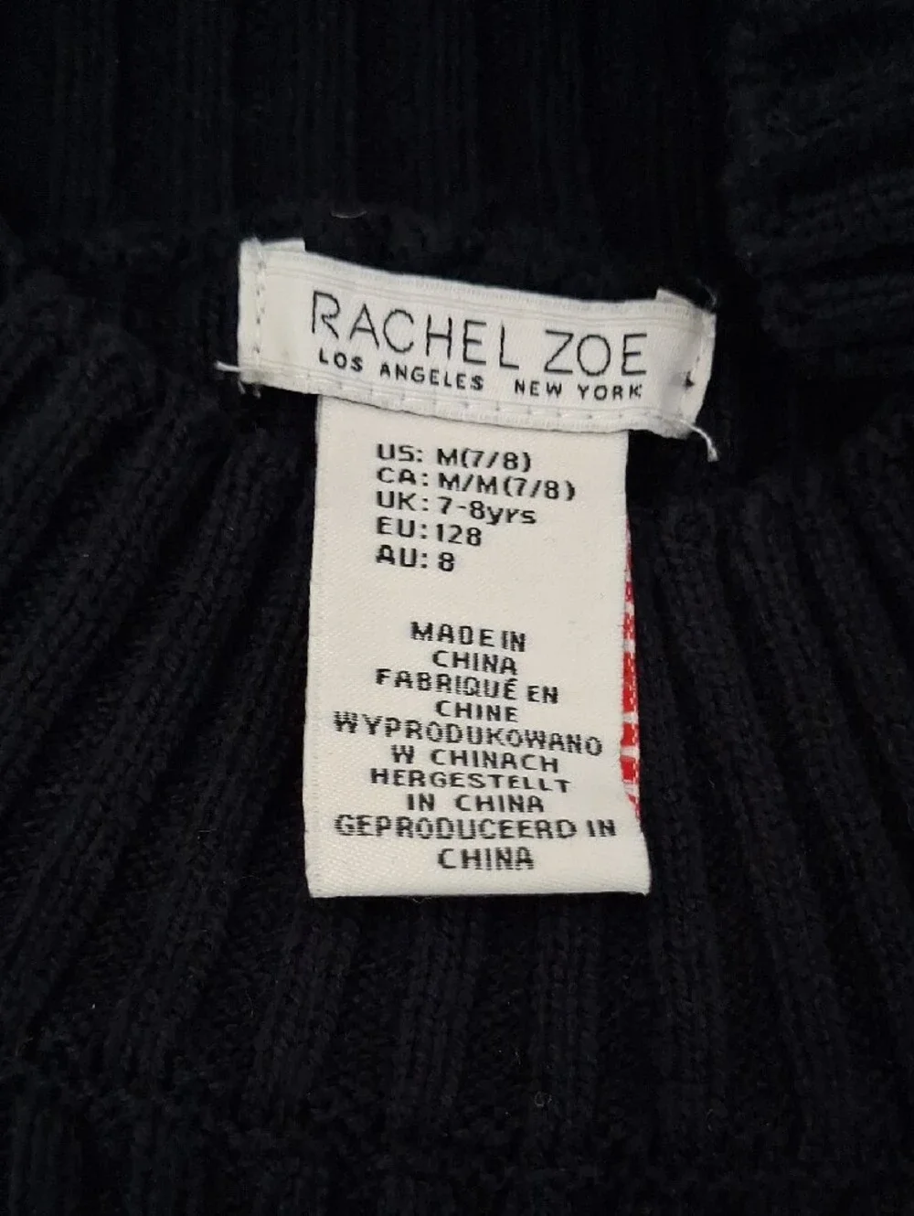Rachel Zoe Girls Black Ribbed Long Sleeve Knit Top Cheetah Bubble Skirk-Dress(M)